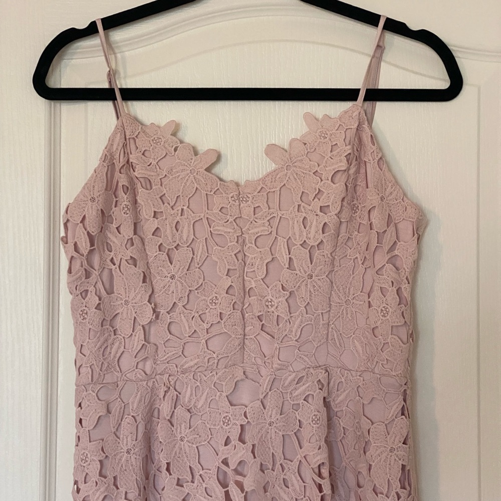 Blush Pink Lace A-Line Dress